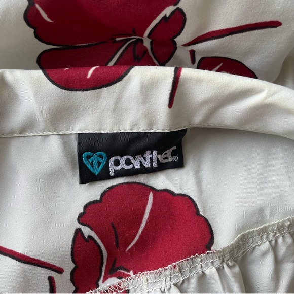 Vintage Grey and Red Floral Shirt - Picture 3 of 4